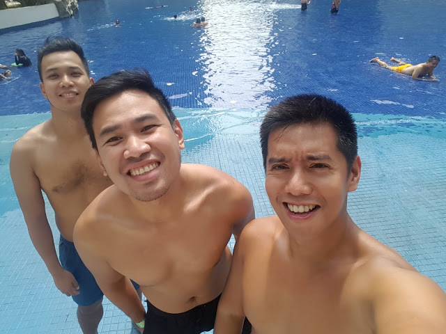 swimming with friends