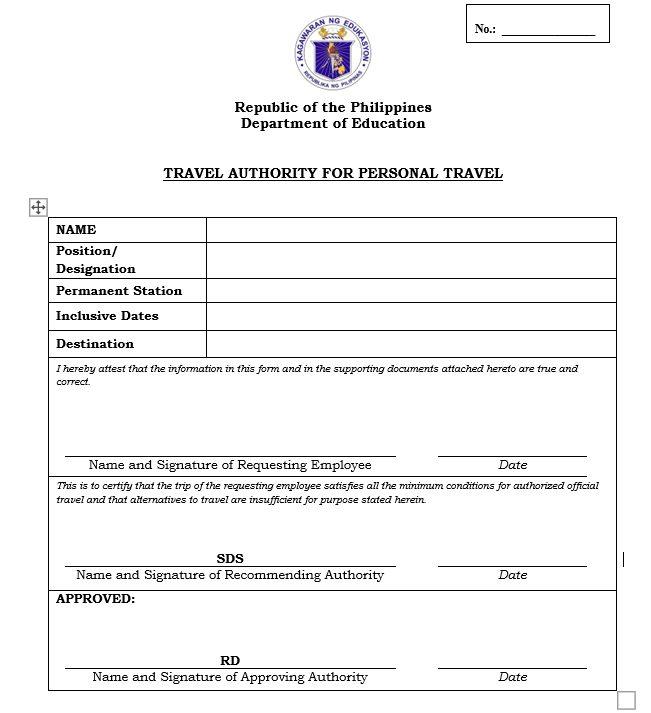 travel abroad requirements deped